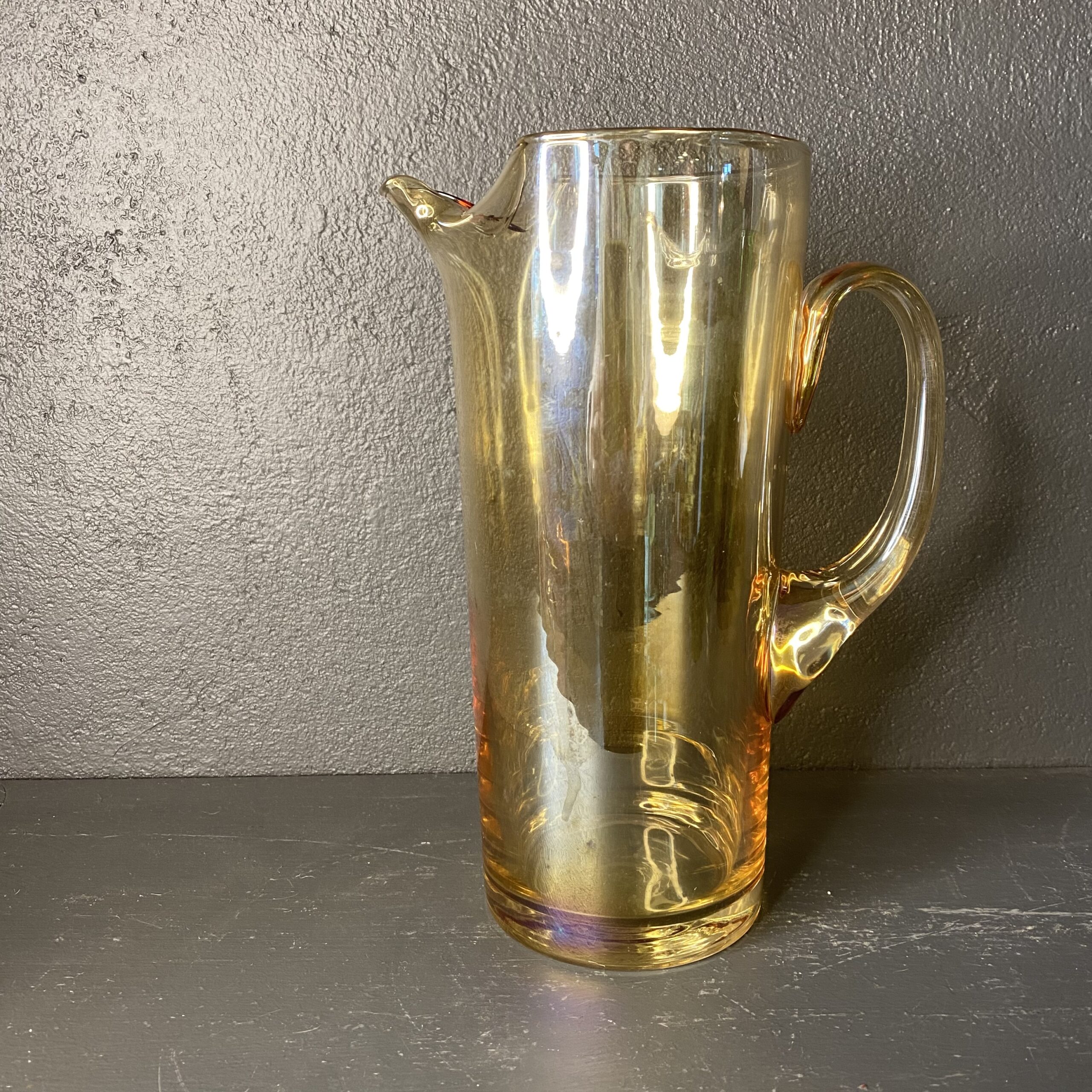 Ravfarvet mundblæst glaskande fra Bellevue Vintage Ravfarvet mundblæst glaskande fra Bellevue Vintage