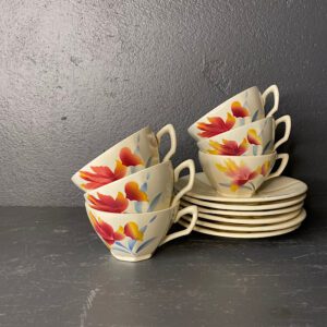 Smukke Digoin kaffekopper m underkop fra Bellevue Vintage
