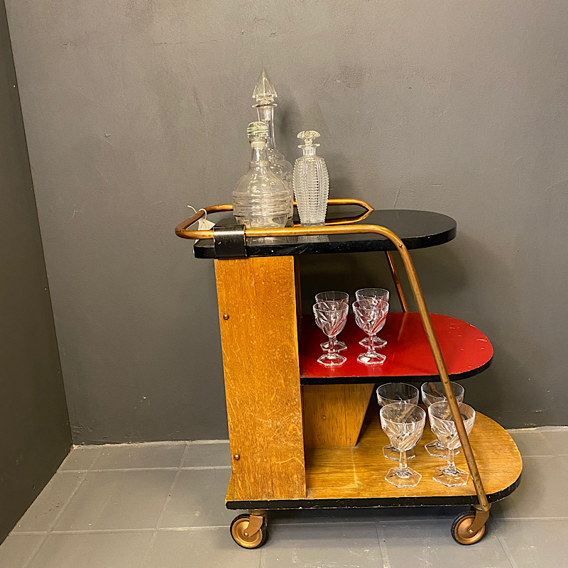 fransk barvogn i art deco stil fra Bellevue Vintage fransk barvogn i art deco stil fra Bellevue Vintage
