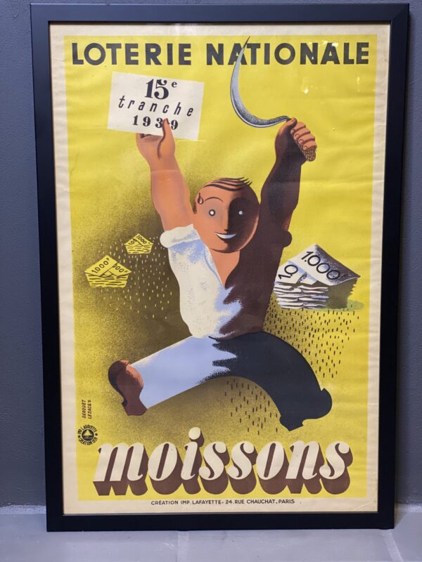 LOTERIE NATIONALE 15 TRANGE 1939 fra Bellevue Vintage LOTERIE NATIONALE 15 TRANGE 1939 fra Bellevue Vintage